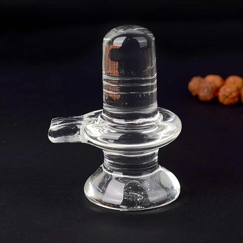 SATVIK 2-2.5 INCH Crystal Shiva Lingam l Pure Sphatik Quartz Shivling for Pooja, Meditation & Devotion l Decorative Showpiece for Gifting l Healing Stones l Car Dashboard Items (Size 3) in Saudi Arabia