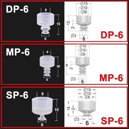 1pcs SP/DP/MP Large Vacuum Silicone Suction Cup Single Layer Industrial Pneumatic Accessories Strong Suction Nozzle(-6,DP) in Kuwait