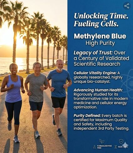 محلول أزرق الميثيلين 1% | تم اختبار المعادن الثقيلة | مخزنة ومستقرة بشكل احترافي | قطارة زجاجية محكمة الغلق ومحمية من الأشعة فوق البنفسجية سعة 60 مل in Kuwait