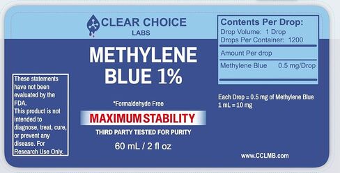 محلول أزرق الميثيلين 1% | تم اختبار المعادن الثقيلة | مخزنة ومستقرة بشكل احترافي | قطارة زجاجية محكمة الغلق ومحمية من الأشعة فوق البنفسجية سعة 60 مل in Kuwait