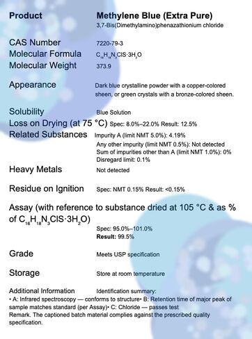 محلول أزرق الميثيلين 1% | تم اختبار المعادن الثقيلة | مخزنة ومستقرة بشكل احترافي | قطارة زجاجية محكمة الغلق ومحمية من الأشعة فوق البنفسجية سعة 60 مل in Kuwait