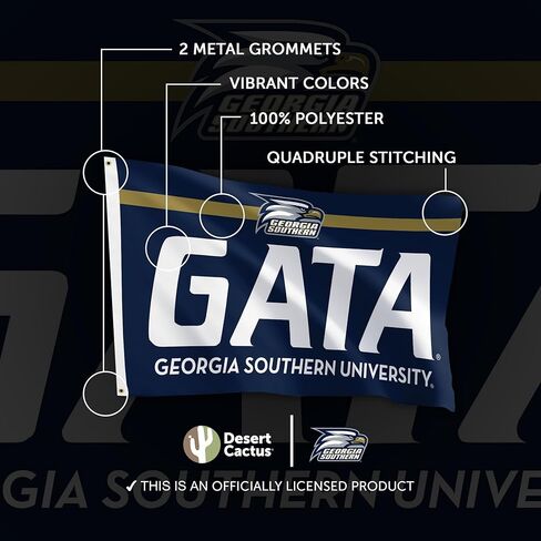 Desert Cactus Georgia Southern University GSU Flag - 3 x 5 Feet Eagles Banner, Indoor/Outdoor Durable Fabric, 100% Polyester Design (Style D) in Saudi Arabia