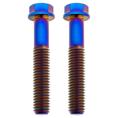 Tusk Titanium Bolt M8 x 45mm x 1.25 Pitch 2 Pack Hex Flange 10mm Head and T40 Burnt Blue 45% Lighter (2 Packs) (M8 x 45mm) in Saudi Arabia