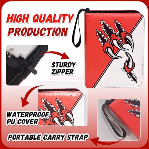 Trading Card Binder 4 Pocket with 50 Removable Sleeves, 400 Pockets Baseball Football Card Binder, 3-Ring Sports Card Collection Album, Perfect for Pokemon, Magic: The Gathering, and Yu-Gi-Oh cards in Saudi Arabia