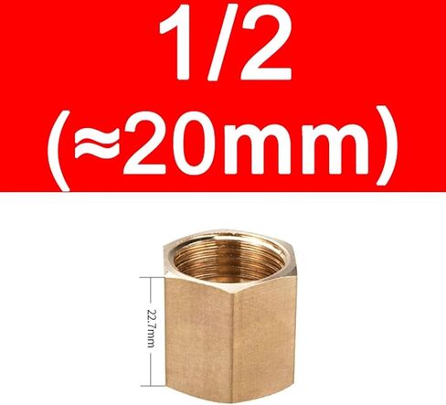1PCS Brass Pipe Fitting Copper Hose Hex Coupling Coupler Fast Connetor Female Thread 1/8" 1/4" 3/8" 1/2" 3/4" For Water Fuel Gas(04) in Kuwait