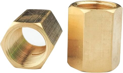 1PCS Brass Pipe Fitting Copper Hose Hex Coupling Coupler Fast Connetor Female Thread 1/8" 1/4" 3/8" 1/2" 3/4" For Water Fuel Gas(04) in Kuwait
