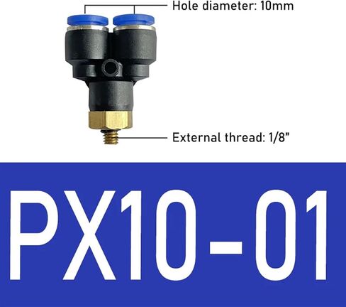 1PCS Pneumatic Air Connector Fitting PX 4mm 6mm 8/10mm Thread M5 1/8 "1/4" 3/8 "1/2" BSPT Plastic Hose Fittings Y-Shaped Tee(PX10-01) in Kuwait