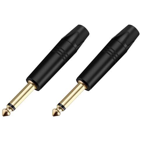 2PCS Mono Jack 6.35MM Connector 1/4 Inch 6.3MM Male Plug Soldering Wire Connector Brass Microphone Plug Connector(Red) in Saudi Arabia