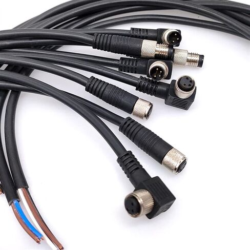 M8 Sensor Connector Plug Male Female 3 4Pin +2m PVC Line A Type 1Pcs(4P Female Angle) in Saudi Arabia