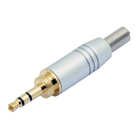 2PCS 3.5MM Jack 3 Poles Stereo Male Plug Soldering Wire Connector for Microphone MIC Headphone Earphone Speaker Audio&Video(2 Silver) in Saudi Arabia