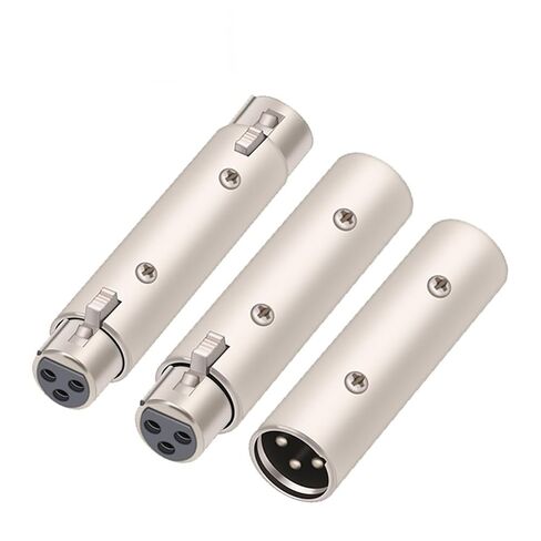 10Pcs/lot 3Pin XLR Female to Female SIM Card Audio Microphone Mic Adapter Connector XLR Male to XLR Male Connectors(10xFM 3P) in Kuwait