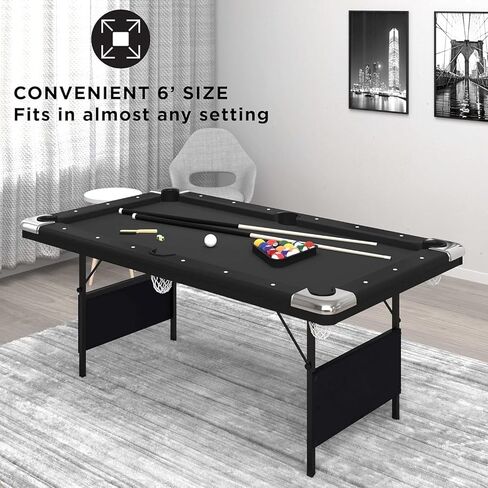 Pre-Sale 6 Ft. Pool Table | Folding Legs for Storage | Black in Saudi Arabia