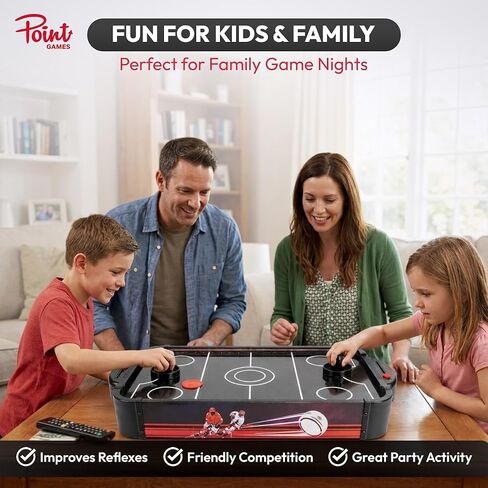 لعبة هوكي الهواء مع أضواء LED - لعبة هوكي الهواء المحمولة على الطاولة للأطفال والمرح العائلي، لعبة طاولة هوكي الهواء العلوية مع 2 دافعين، طاولة ألعاب هوكي هوائي مدمجة على طراز أركيد للمنزل in Kuwait