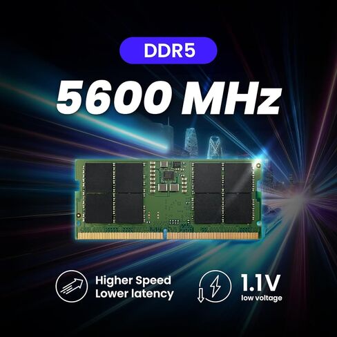 MMOMENT DDR5 SODIMM 64GB (2x32GB) 4800MHz (PC5-38400) وحدة ذاكرة الكمبيوتر المحمول (CL40 ، غير متكافئ ، 1.1V ، 262 PIN) in Kuwait