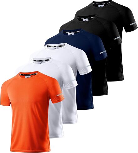 تي شيرتات رياضية رجالية سريعة الجفاف من Holure، 4/6 قطع من قمصان الصالة الرياضية الماصة للرطوبة للتدريب والتمرين، تي شيرتات قصيرة الأكمام in Kuwait