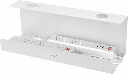 VIVO Under Desk 17 inch Extra Deep Cable Management Tray, Power Strip Holder, Cord Organizer, Wire Tamer for Office and Home, White, DESK-AC16-1CW in Saudi Arabia