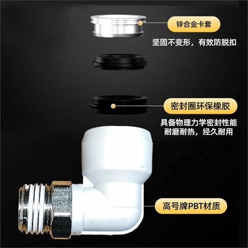 Pneumatic Quick Connector Pl8-02 Quick-Connect 1/4 Pl4-M5 Air Pump Tube Pl10-03 Threaded Elbow 1Pcs(Pl4-02(black)) in Saudi Arabia