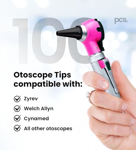 Zyrev ZetaLife Otoscope Tips (Pack of 100) - Plastic Otoscope Specula Tips, Disposable Ear Specula - 2.5mm Disposable Covers in Saudi Arabia