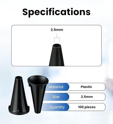Zyrev ZetaLife Otoscope Tips (Pack of 100) - Plastic Otoscope Specula Tips, Disposable Ear Specula - 2.5mm Disposable Covers in Saudi Arabia