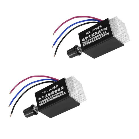 جهاز تحكم في سرعة محرك التيار المستمر 2 قطعة تيار مستمر 12 فولت 24 فولت 10 أمبير منظم سرعة إلكتروني بدون خطوات مفتاح تحكم في سرعة المروحة 12 فولت للتحكم في سخان مروحة السيارة والشاحنة in Kuwait