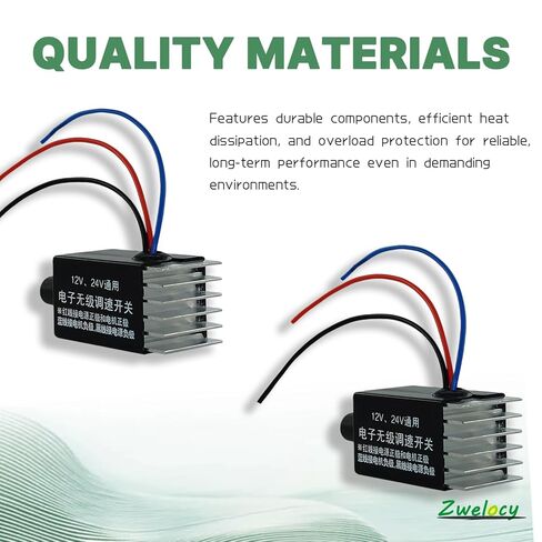 جهاز تحكم في سرعة محرك التيار المستمر 2 قطعة تيار مستمر 12 فولت 24 فولت 10 أمبير منظم سرعة إلكتروني بدون خطوات مفتاح تحكم في سرعة المروحة 12 فولت للتحكم في سخان مروحة السيارة والشاحنة in Kuwait