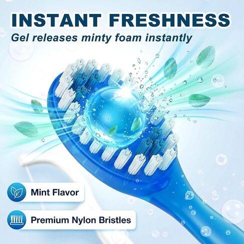 40 Pack 5-in-1 Disposable Toothbrushes with Toothpaste, Travel Toothbrush Set with Floss, Pick & Tongue Scraper, Individually Wrapped Mini Toothbrush for Adults, Work Camping - Mixed Flavor in Saudi Arabia