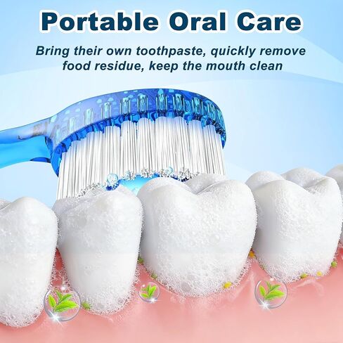 40 Pack 5-in-1 Disposable Toothbrushes with Toothpaste, Travel Toothbrush Set with Floss, Pick & Tongue Scraper, Individually Wrapped Mini Toothbrush for Adults, Work Camping - Mixed Flavor in Saudi Arabia