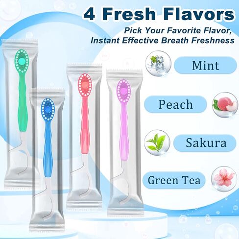 40 Pack 5-in-1 Disposable Toothbrushes with Toothpaste, Travel Toothbrush Set with Floss, Pick & Tongue Scraper, Individually Wrapped Mini Toothbrush for Adults, Work Camping - Mixed Flavor in Saudi Arabia