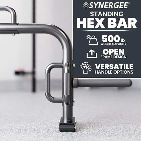 Synergee Stand-Up Open Trap Bar – Hex, Shrug & Deadlift Bar for Olympic & Standard Plates, Space-Saving Design in Saudi Arabia