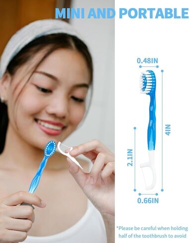 5 في 1 فرشاة أسنان صغيرة للاستعمال مرة واحدة بحجم مناسب للسفر مع معجون أسنان وخيط تنظيف الأسنان ومكشطة اختيار ولسان، مغلفة بشكل فردي، مجموعة محمولة للعناية بالفم، 24 عبوة، مزيج من 4 نكهات in Kuwait