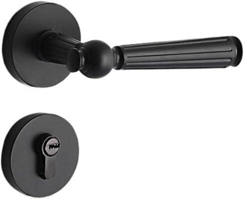 قفل باب داخلي لغرفة النوم بسيط مغناطيسي صامت أسود من سبائك الزنك قفل مقبض الباب قفل باب خشبي منقسم (Yahei A 7255 قفل مغناطيسي للجسم) in Kuwait