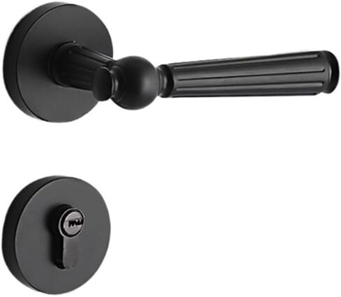 Indoor Door Lock Bedroom Simple Magnetic Silent Black zinc Alloy Handle Lock Door Handle Split Wooden Door Lock(Yahei A 7255 Magnetic Lock Body) in Kuwait