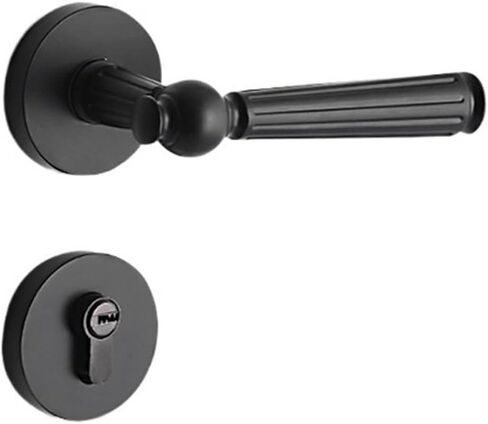 Indoor Door Lock Bedroom Simple Magnetic Silent Black zinc Alloy Handle Lock Door Handle Split Wooden Door Lock(Yahei A 7255 Magnetic Lock Body) in Kuwait