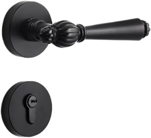 Indoor Door Lock Bedroom Simple Magnetic Silent Black zinc Alloy Handle Lock Door Handle Split Wooden Door Lock(Yahei A 7255 Magnetic Lock Body) in Kuwait