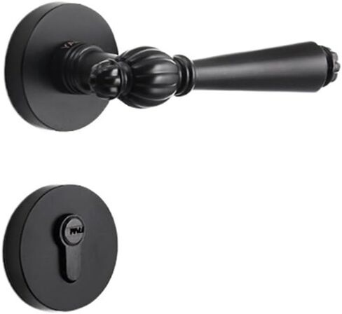 Indoor Door Lock Bedroom Simple Magnetic Silent Black zinc Alloy Handle Lock Door Handle Split Wooden Door Lock(Yahei A 7255 Magnetic Lock Body) in Kuwait