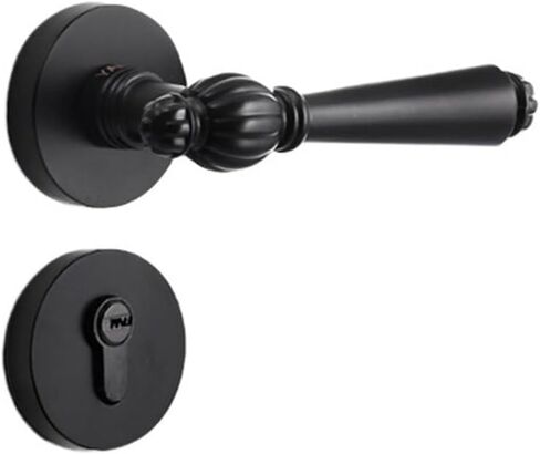 Indoor Door Lock Bedroom Simple Magnetic Silent Black zinc Alloy Handle Lock Door Handle Split Wooden Door Lock(Yahei A 7255 Magnetic Lock Body) in Saudi Arabia