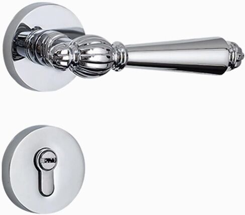 قفل باب غرفة النوم بسيط داخلي مغناطيسي صامت من سبائك الزنك قفل مقبض الباب قفل باب خشبي منقسم فضي (مشرق إلى 7250 هيكل قفل ثلاثي الشق) in Kuwait