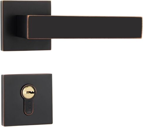 قفل باب داخلي منقسم أمريكي لغرفة النوم مزود بمقبض مغناطيسي صامت وقفل منزلي (أصفر برونزي) in Kuwait