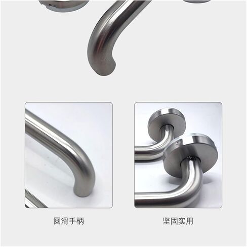 Bedroom Door Lock Stainless Steel Double Curved Split Lock Silent Lock Type Magnetic Door Handle Modern Mechanical Lock(Sanding) in Kuwait