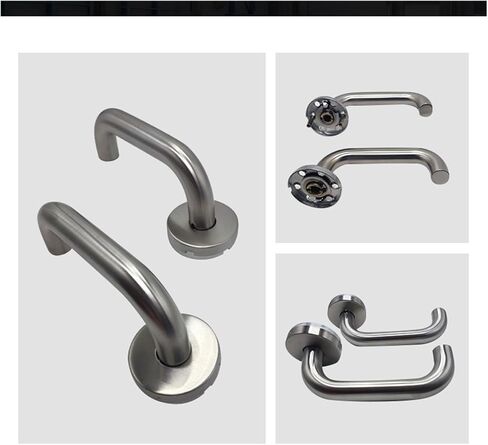 Bedroom Door Lock Stainless Steel Double Curved Split Lock Silent Lock Type Magnetic Door Handle Modern Mechanical Lock(Sanding) in Kuwait