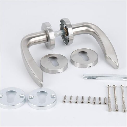 Stainless Steel Split Lock Indoor Door Lock Solid Anti-Theft Door Lock Bedroom Double fire Lock Channel Mechanical Door Lock(Mirror Light) in Kuwait