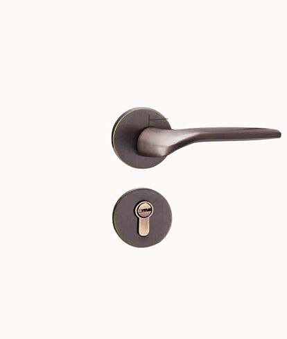 النحاس النقي مقبض الباب المنزلي الداخلي لغرفة النوم والحمام المغناطيسي الصامت فيلا جميع قفل الباب الخشبي المنفصل من النحاس (931 B لون النحاس) in Kuwait