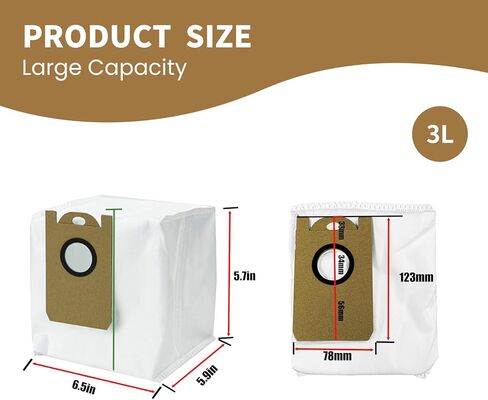 9-Pack Replacement Dust Bags compatible with Laresar L6 Pro/L6 Nex, Honiture Q6 Pro, AIRROBO T10+, Neabot NOMO N2, iHome AutoVac Nova S1 Pro Robot Vacuum in Saudi Arabia