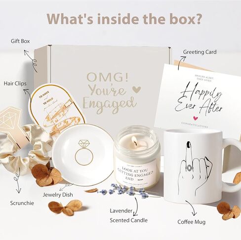 Engagement Gifts for Couples, Gift for Newly Engaged Couples, Ring Finger Coffee Mug Set, Engagement Gifts for Her, Women, Best Engaged Gift Set in Saudi Arabia