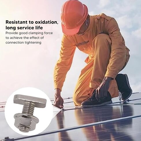15 Set Hammer Head Bolt T Screw, T Slot Bolts M8 Stainless Steel Screws Thread T Slot Drop in Bolt for Photovoltaic and Solar Installationx in Saudi Arabia
