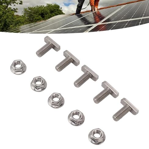 15 Set Hammer Head Bolt T Screw, T Slot Bolts M8 Stainless Steel Screws Thread T Slot Drop in Bolt for Photovoltaic and Solar Installationx in Saudi Arabia