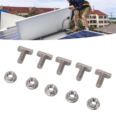15 Set Hammer Head Bolt T Screw, T Slot Bolts M8 Stainless Steel Screws Thread T Slot Drop in Bolt for Photovoltaic and Solar Installationx in Saudi Arabia