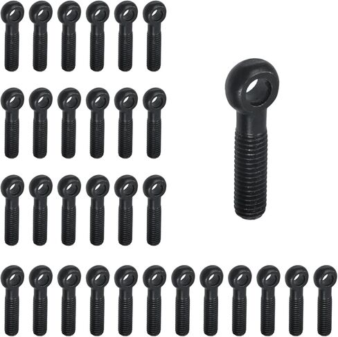 30 Pcs M6×15mm Carbon Steel Swing Lifting Bolt for Heavy Duty Equipment, Machine Shoulder Lift Black Eye Bolt Rigging for Pipeline Gate Valves Fasteners in Saudi Arabia