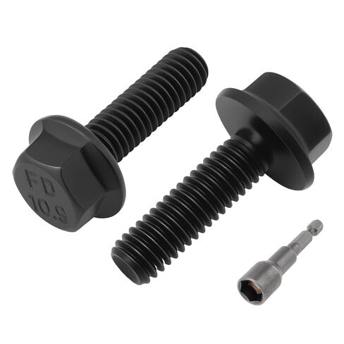 50 Pieces M6-1.0 x 20mm Black Zinc Flanged Hex Head Bolts Screws, Grade 10.9 Carbon Steel M6 Bolts with Magnetic Nut Driver in Saudi Arabia