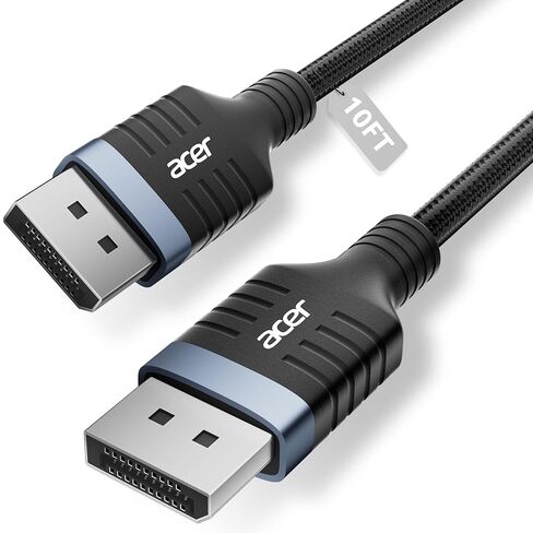acer 8K DisplayPort Cable 10FT, DP 1.4 Cable Supports 8K@60Hz 4K@240Hz 144Hz, 32.4Gbps High Speed Braided Display Port Cord Support FreeSync, G-Sync, HDR, HDCP 2.2 for Gaming Monitor, PC, Graphics in Saudi Arabia